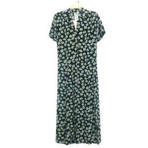 Laura Ashley 100% silk short sleeve floral print maxi dress.